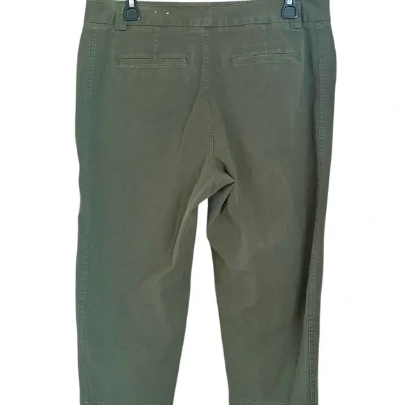 Coldwater Creek Natural Fit Capri Front Seam Stretch Waist Army Green. Sz 12 - Picture 3 of 8